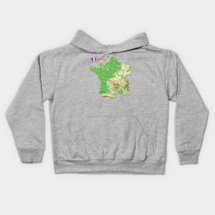 Geographic map of France Kids Hoodie